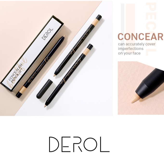 [Hàng mới về] Bút che khuyết điểm DEROL dưỡng ẩm trang điểm tông nude cho mắt và mặt