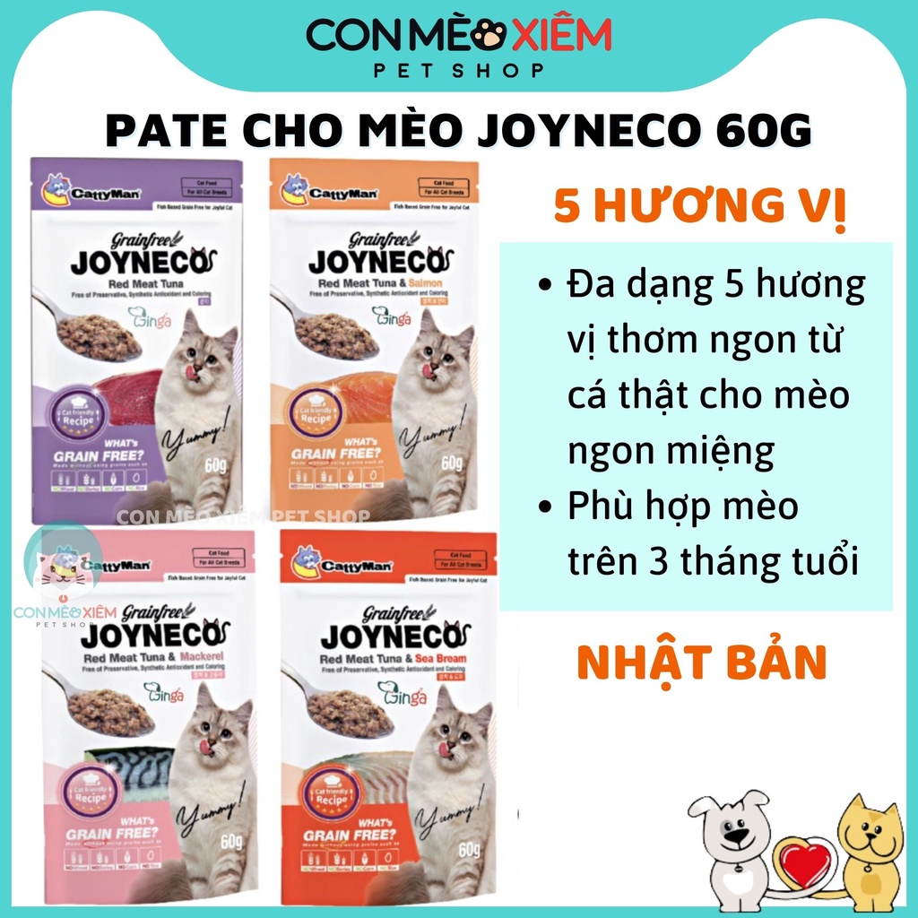 Pate cho mèo Joyneco catty man Nhật Bản gói 60g, thức ăn tăng cân Con Mèo Xiêm