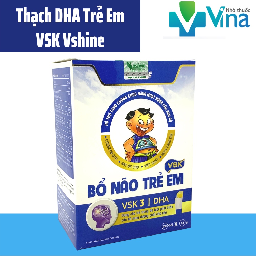 Bổ Não Trẻ Em VSK -Bổ Sung DHA Và Dưỡng Chất Cho Não Bộ - Hộp 20 Gói 12g