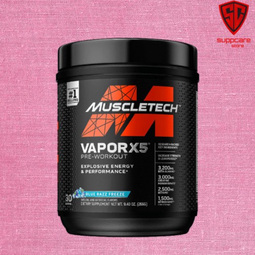 [Mẫu Mới] VAPOR X5 | Pre Workout Tăng Sức Mạnh Trước Tập | Muscletech Vapor X5 Next Gen 30 lần dùng