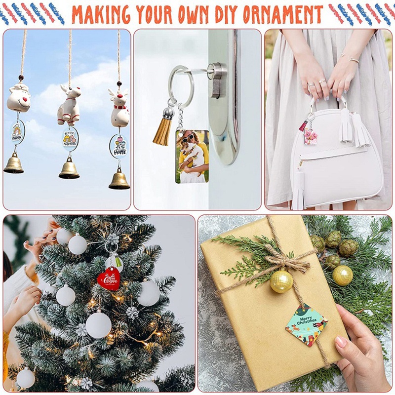 Mojito Móc Khóa Trống Hình Vuông / Tròn / Trái Tim DIY