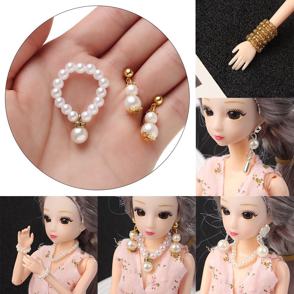 Bông Tai Màu Trắng Thời Trang Cho Búp Bê Tỉ Lệ 1 / 6
