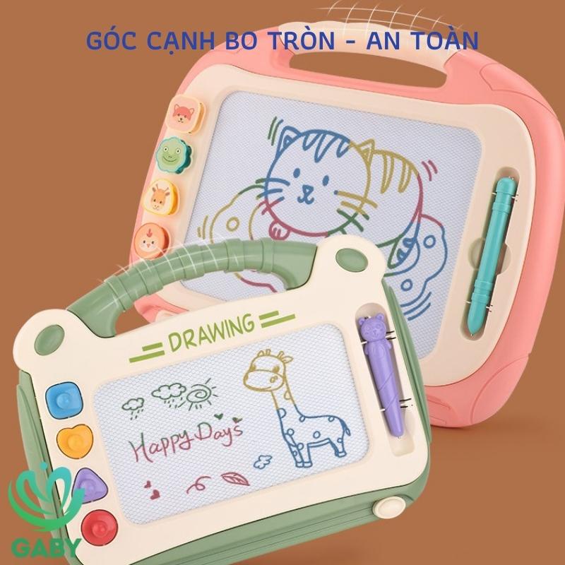 Bảng vẽ tự xóa thông minh cho bé có chân bàn loại to GABY bảng từ tính tập viết, tập vẽ, an toàn, không lem mực