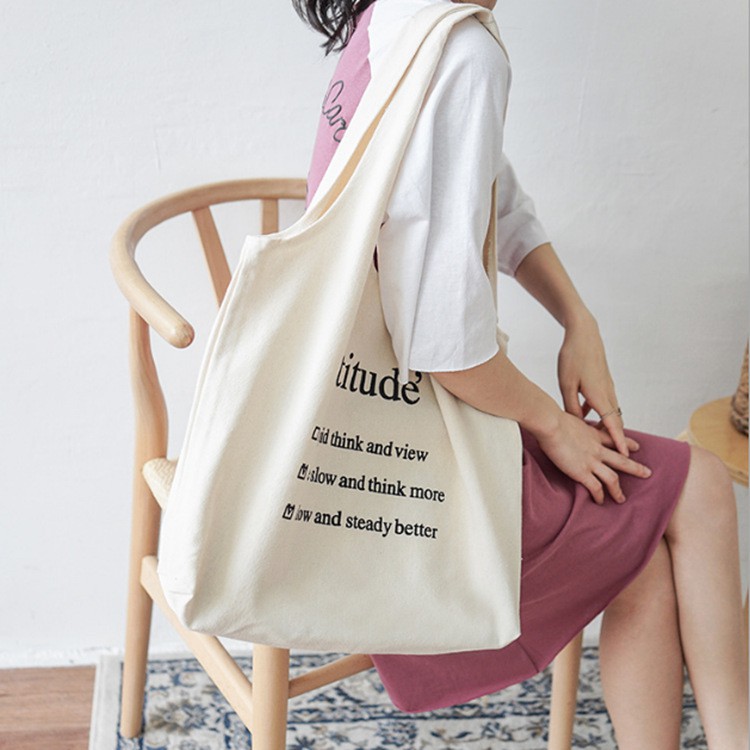 Túi Tote Vải Canvas Attitude Cỡ Lớn Dành Cho Nữ