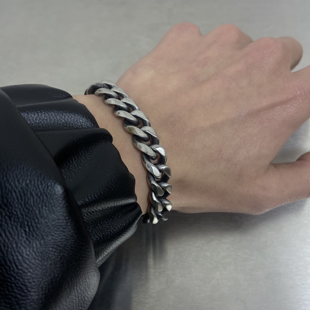 Vòng Đeo Tay Thép Titan Phong Cách hip hop retro Cá Tính Dành Cho Nam Nữ
