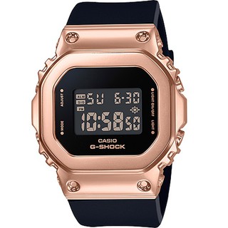 Đồng Hồ Nữ CASIO G SHOCK  GM-S5600PG-1DR ( Dây Đen Vỏ Vàng Hồng )