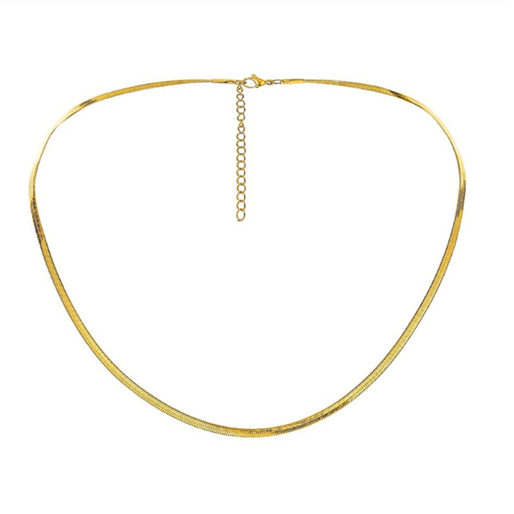 Vòng Cổ Choker Kim Loại Dạng Xích Rắn Màu Vàng Thời Trang Cho Nam Và Nữ