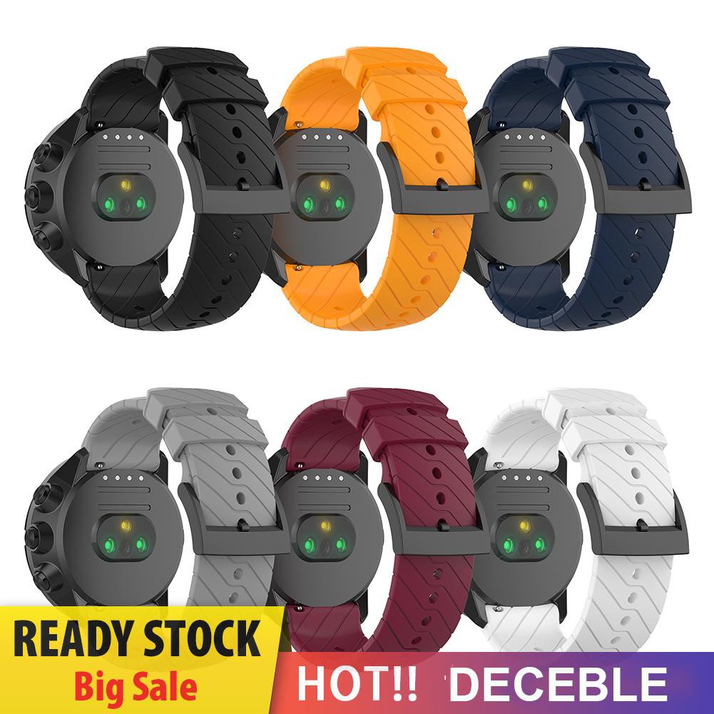 Deceble Soft Silicone Wristband Bracelet Watch Strap w/Buckle for Suunto 9/9 Baro