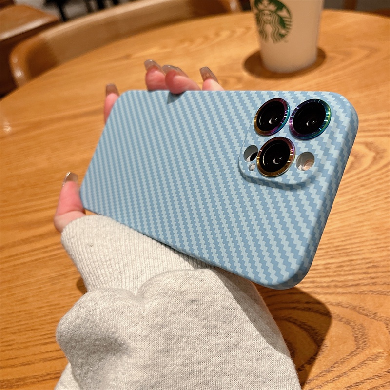 Ốp Điện Thoại Cứng Họa Tiết Sợi carbon Nhiều Màu Sang Trọng Chống Sốc Cho iphone 11 12 13 Pro Max ip12