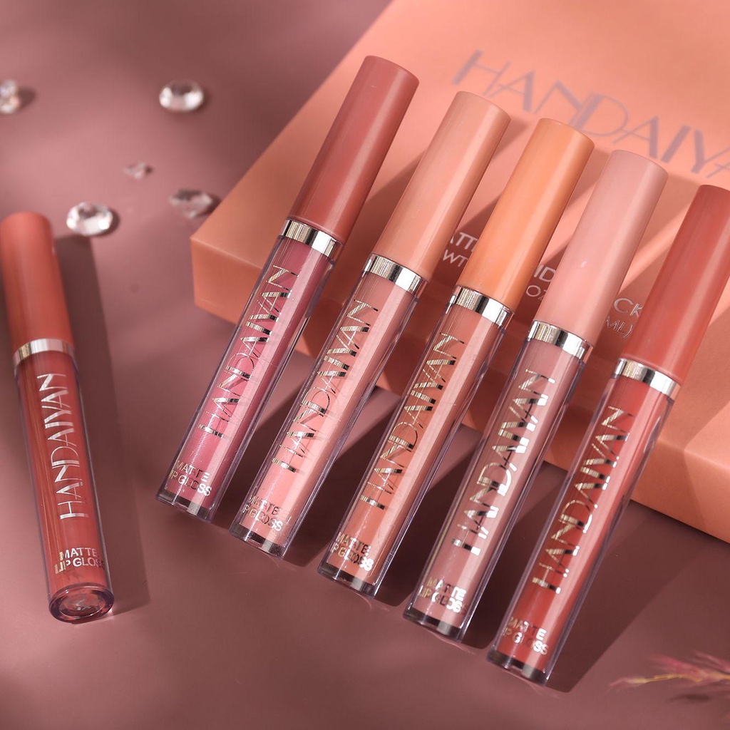 CACTU Set 6 Thỏi Son Kem Lì Dưỡng Ẩm Trang Điểm Môi Lâu Trôi