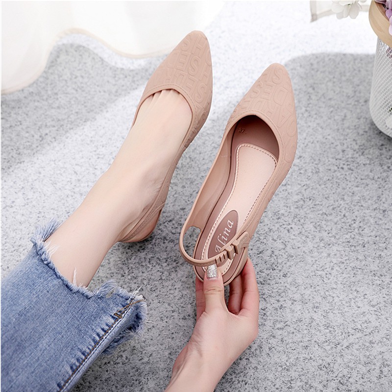 Sandal nữ đi mưa Alina cao 3.5p thời trang mới nhất Validep03 V289
