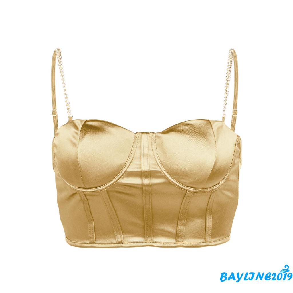 Áo Lửng Hai Dây Có Đệm Mút Màu Sắc Trơn Quyến Rũ Dành Cho Nữ