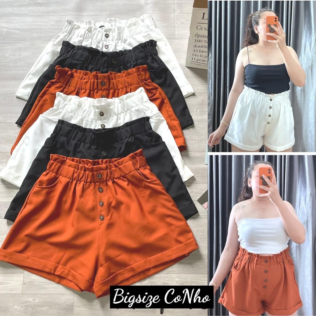 Quần đùi bigsize nữ lưng thun họa tiết nút, Quần short nữ big size QLT | BigBuy360 - bigbuy360.vn