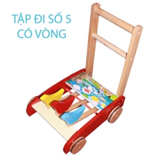 Xe tập đi bằng gỗ song son cho bé - xe tập đi bằng gỗ 3 con chim / xe tap di cho be