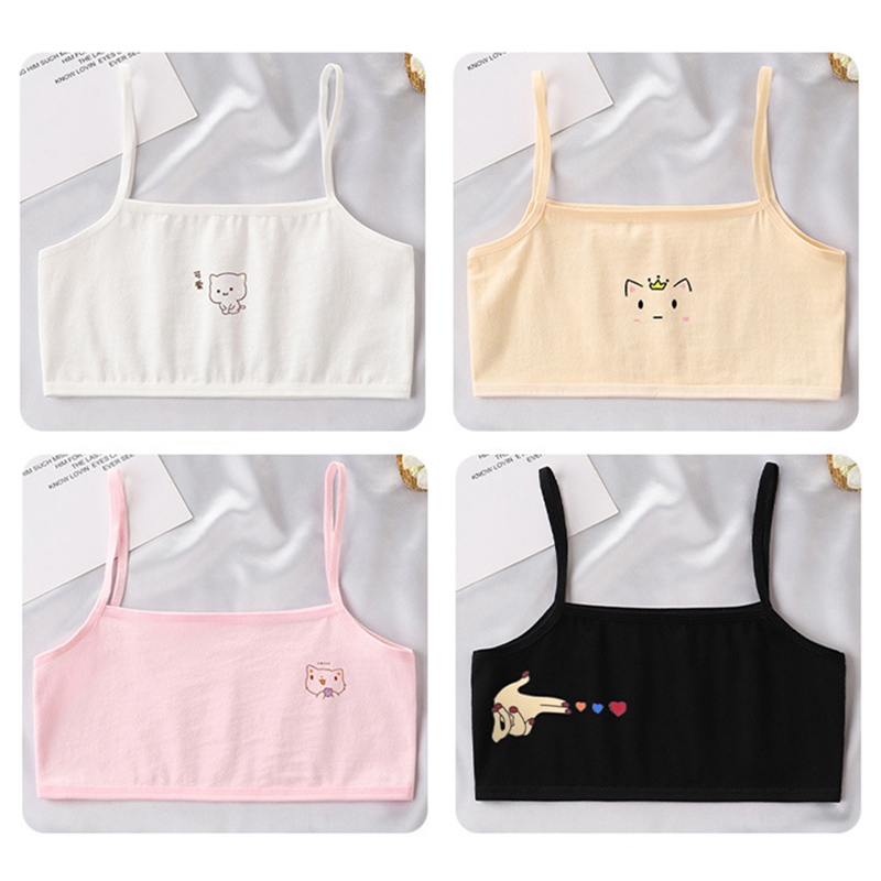 Áo Lót Mềm Thiết Kế Đáng Yêu Thoáng Khí Cho Bé Gái 7-10 Tuổi