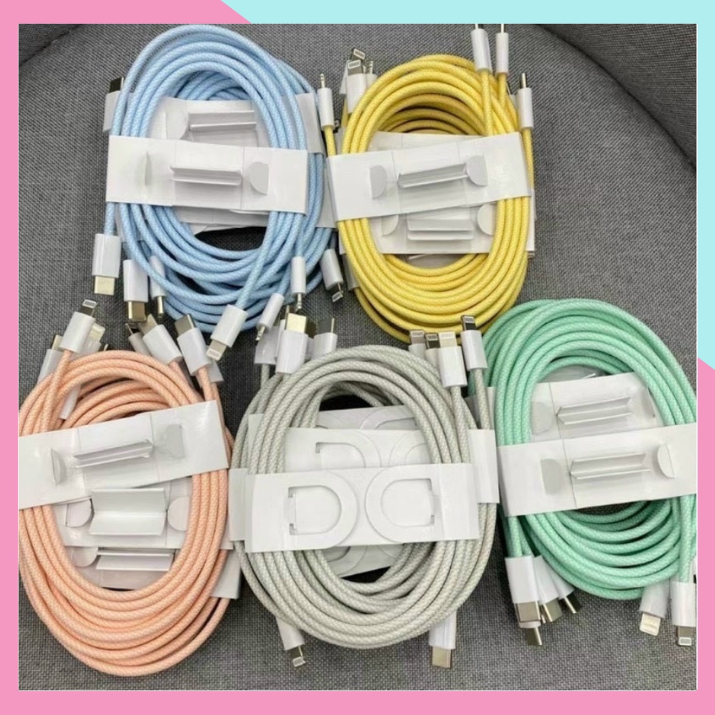 Cáp Sạc Nhanh Ip PD C to cáp sạc IP dây dù 1m cho điện thoại IP Xs Max 11 12 13 Pro Mini