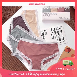 [CÓ VIDEO] Quần lót nữ [HÀNG ĐẸP], quần lót su lụa kháng khuẩn viền ren gợi cảm QL22
