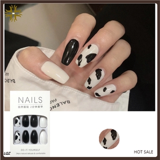 Set 24 Móng Tay Giả Họa Tiết Da Bò Sữa JP3