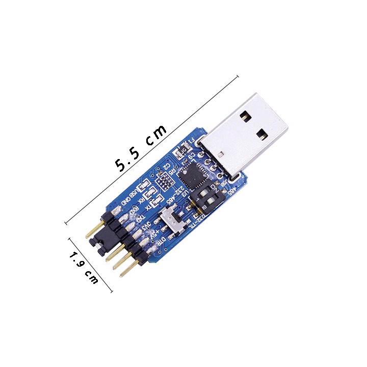 Sản phẩm USB TO COM CP2102 TTL RS232/485 3V3 / 5V V2