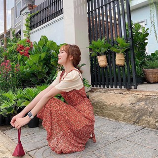 Sét Yếm Hoa Nhí Đỏ MAICHI246