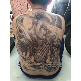 Xăm dán full lưng nhị lan thần EL10