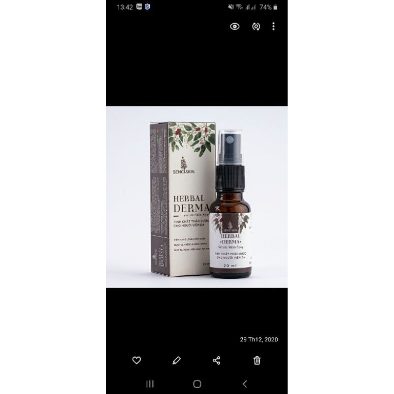 SENCI SKIN HERBAL DERMA (tinh chất thảo mộc cho người viêm da)