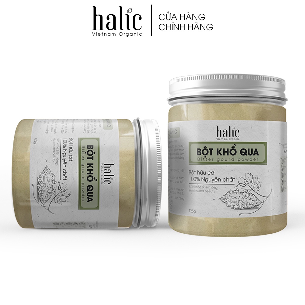 Bột Mướp Đắng nguyên chất Halic Organic 125G đắp mặt nạ giảm mụn, mờ thâm nám, chống lão hóa và se khít lỗ chân lông