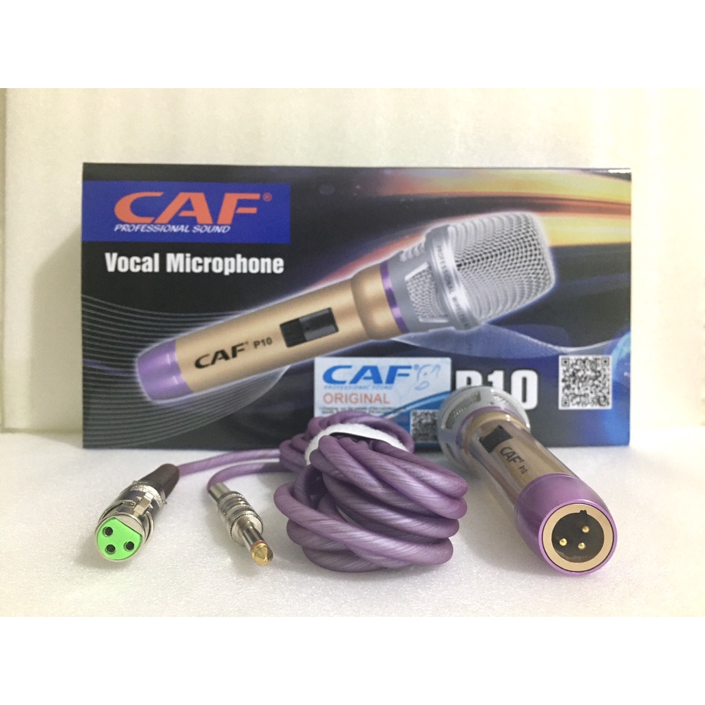 Micro Có Dây CAF P10, Tay Inox Chống Gỉ,Dây Chống Xoắn ,Hát Nhẹ Nhàng, Hỗ Trợ Khả Năng Chống Hú