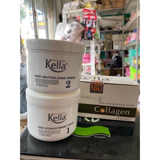 cặp kem duỗi tóc KELLA COLLAGEN STRONG(500ml+500ml)
