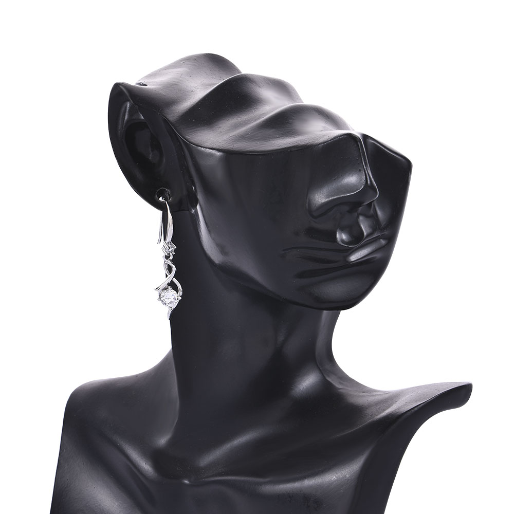 1 Đôi Bông Tai Hình Giọt Nước Đính Đá Sapphire Trắng Đơn Giản Cho Nữ