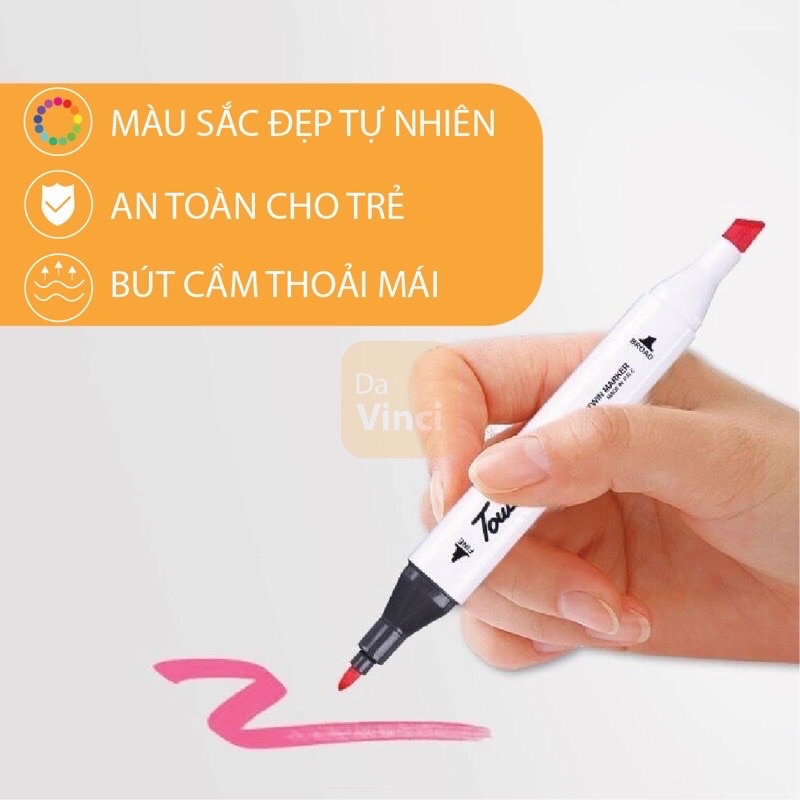 [ DaVinci ] Bút Marker Touch Raven Bộ 6 Màu Da - Màu Marker cho học sinh