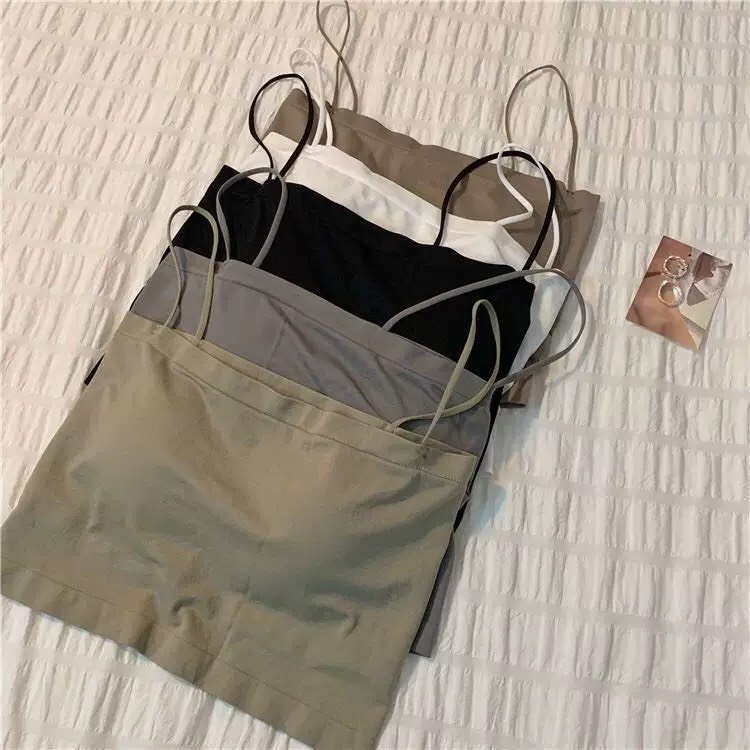 Áo Hai Dây Nữ Kiểu Ôm Có Mút Ngực Croptop Sexy Siêu Co Giãn AD12