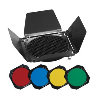Bộ BARNDOOR BD-04 (honeycomb +filter màu) cho đèn studio