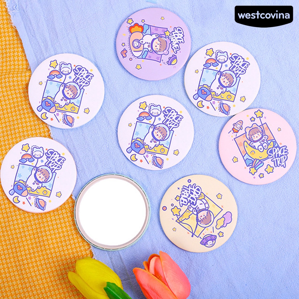 [Hot]✍Set 10 Gương Trang Điểm Hình Tròn Với Tay Cầm Cố Định Tiện Dụng Cho Nữ