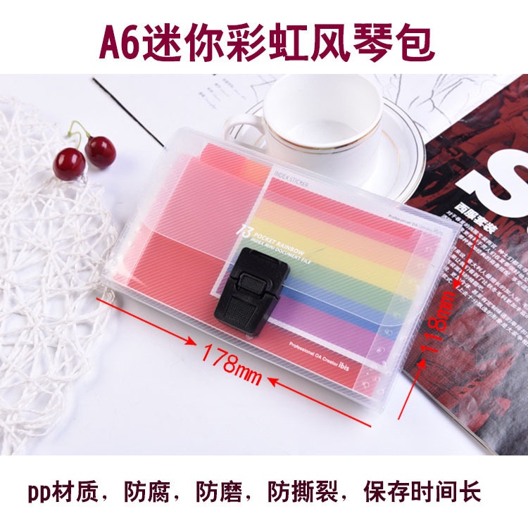 Cặp tài liệu mini MODINA cầu vồng, túi đựng tài liệu nhiều ngăn