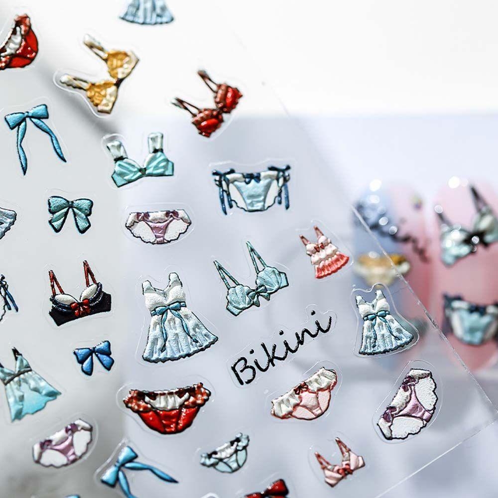 OCEANMAP Miếng Dán Trang Trí Móng Tay Tự Dính Họa Tiết Hoa Thời Trang Mùa Hè