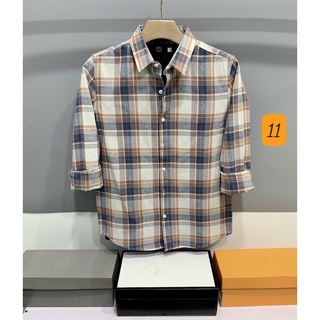 Áo sơ mi flannel kẻ sọc caro phong cách đường phố dành cho nam