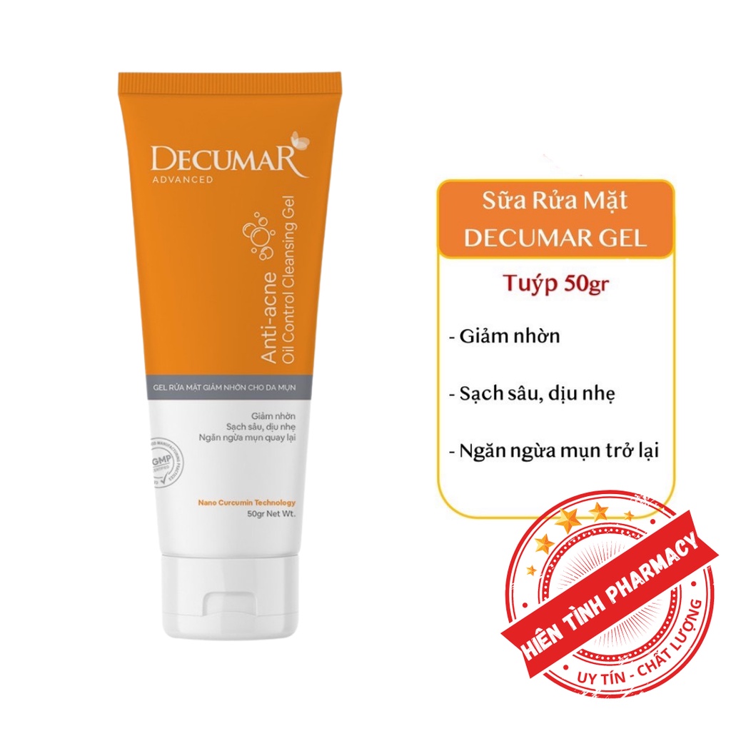 Combo Sạch Mụn Decumar Advanced NEW -1 gel rửa mặt kiềm nhờn ,1 gel ngừa mụn và 1 kem chống nắng