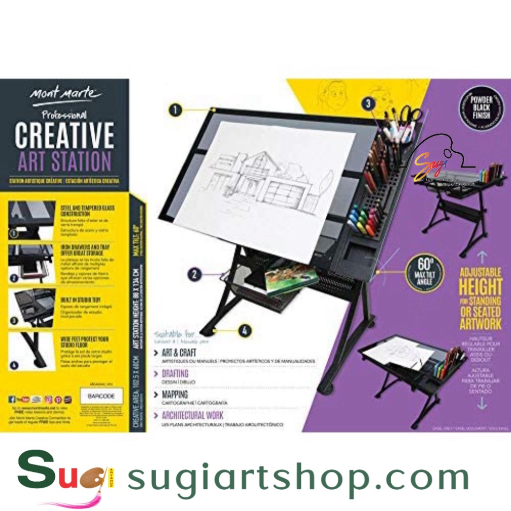 Bàn vẽ kỹ thuật Mont Marte, Mont Marte Creative Art Station MEA0040 [ Sugi Art Shop ]