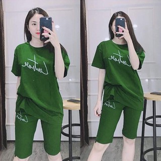 Đồ bộ nữ đẹp, đồ bộ mặc nhà cotton quần lửng tay ngắn, chất thun mềm mại