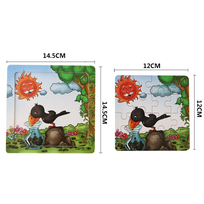 Bộ Xếp Hình 16 Mảnh Bằng Gỗ Cho Bé Mới