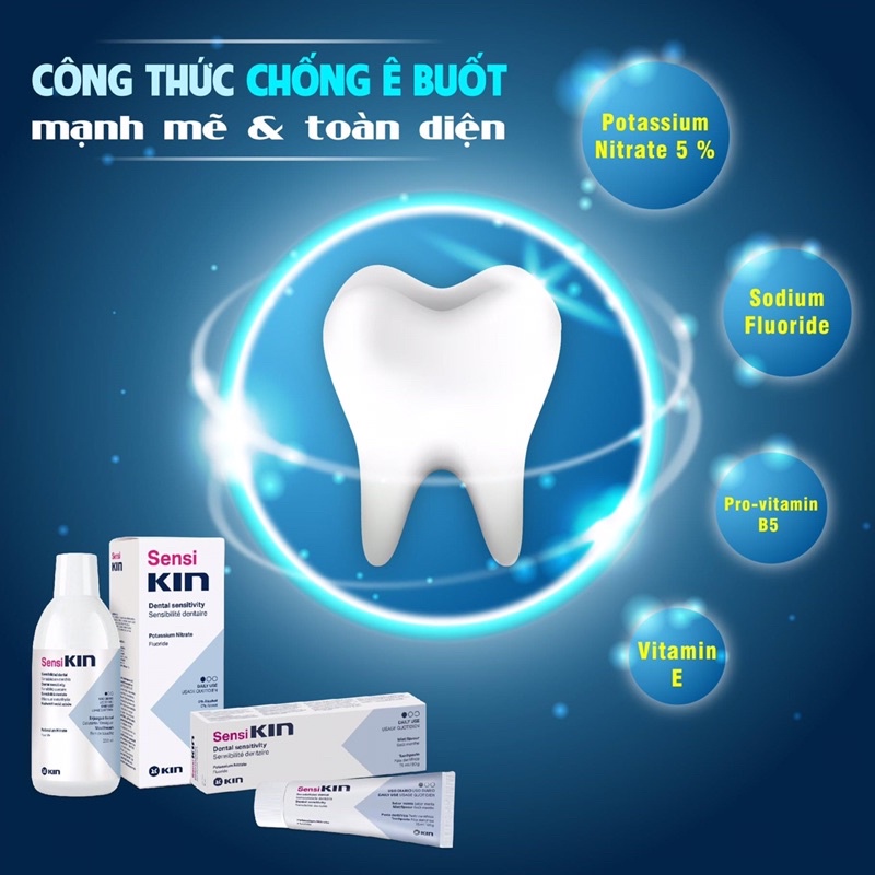 Nước súc miệng SensiKin ngừa ê buốt 250ml (Tặng 1 chai nước súc miệng ngưa mảng bám mini 12ml)