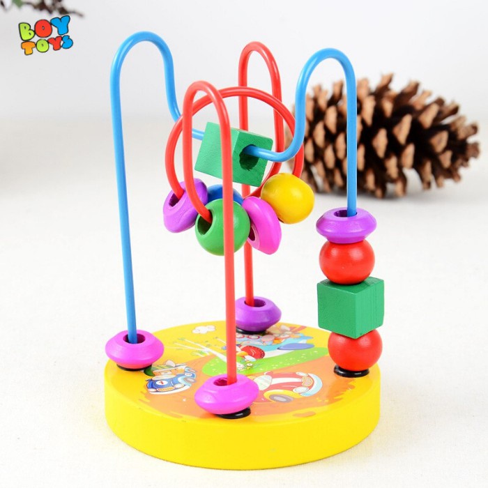 Đồ chơi luồn hạt gỗ rèn luyện kỹ năng khéo léo kiên nhẫn cho phát triển tư duy