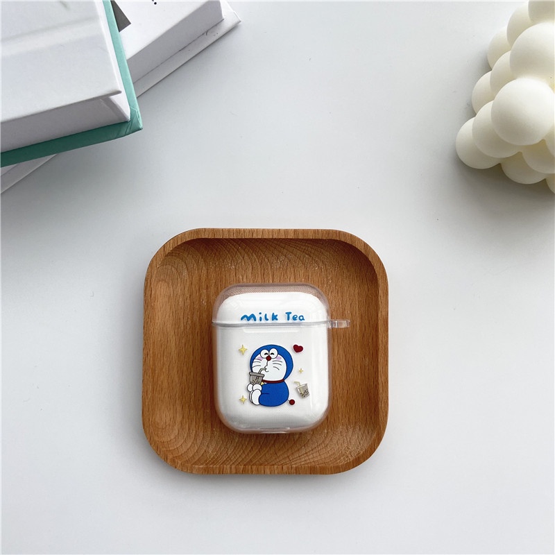 Vỏ Bảo Vệ Hộp Sạc Tai Nghe airpods Pro/2/1 Mềm Hình Doraemon Thời Trang