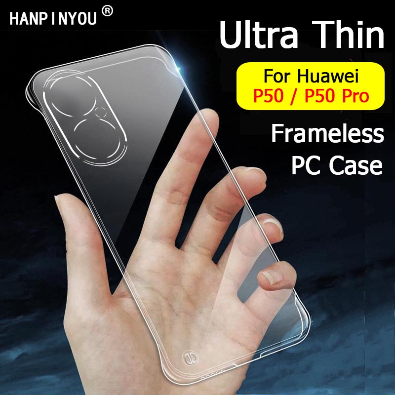 Ốp điện thoại nhựa PC bảo vệ máy ảnh không viền siêu mỏng nhẹ cho Huawei P50 P50Pro