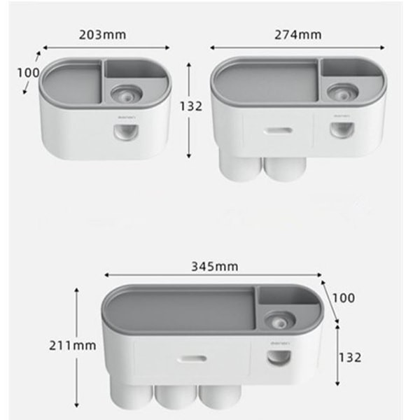 Dụng cụ nhả kem đánh răng kiêm kệ để đồ nhà tắm Housetech