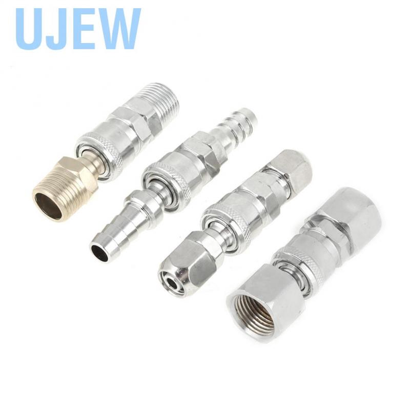 Ujew 8PCS BSP 1/2&quot; Pneumatic Air Compressor Hose Quick Coupler Plug Socket Connector Set