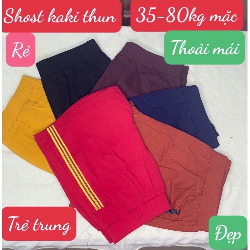 Quần Short đủi nữ chất liệu kaki  co dãn màu sắc thời trang