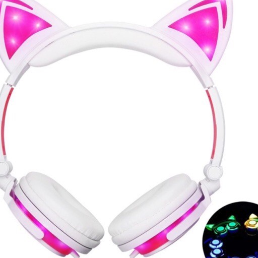 ♕♕♕ Tai nghe Headphone Tai Mèo - TTLIFE Xinh Xắn - Có Đèn Led Siêu Cute