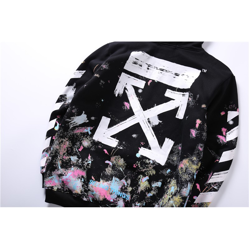 OFF WHITE Áo Hoodies Có Nón Dài Tay Thời Trang